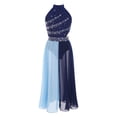 thumbnail image 2 of Aislor Sleeveless Flowy Skirt for Girls Ballet Leotard Dresses Modern Ballerina Color Block Lyrical Dancewear Navy Blue 6, 2 of 7