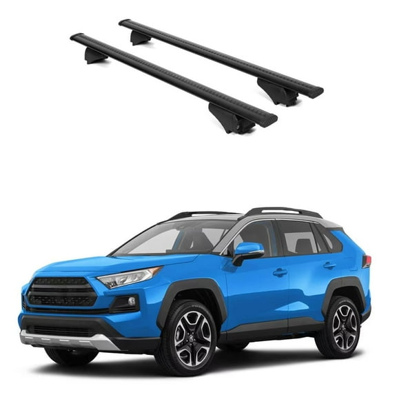 ERKUL Roof Rack Cross Bars for Toyota RAV4 2019-2024 | Aluminum Crossbars with Anti Theft Lock for Rooftop | Compatible with Raised Rails - Black