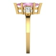 thumbnail image 3 of 2 ctw 3 Stone Anniversary Ring for Women | Marquise Cut Simulated Pink Diamond | Hyperallergenic Solid 14K Yellow Gold, 3 of 5