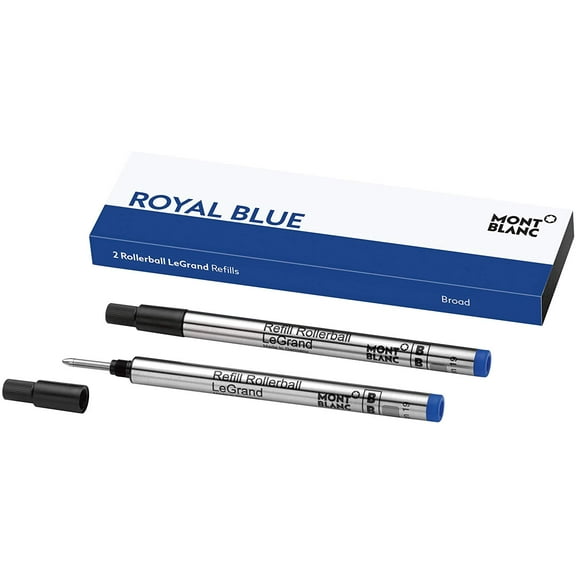 Montblanc 2 Rollerball LeGrand Refills, Broad (B), Royal Blue, 124497