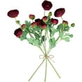 thumbnail image 4 of Northlight Real Touch™ Red Ranunculus Artificial Floral Sprays, Set of 6 - 21", 4 of 9