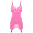 thumbnail image 3 of Vestido ajustado de charol brillante para mujer, con Clips de liga, correas ajustables, cremallera trasera, Mini vestido de lencería, ropa Sexy para discoteca, 3 of 5