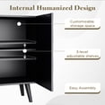 thumbnail image 5 of AVAWING Wave Fluted Cabinet with Storage, 4 Doors Sideboard Buffet, Modern Accent Cabinet, Black, 5 of 7