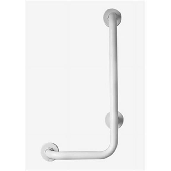 Ponte Giulio G25JBR19W1 Contractor Series Right L-Shaped Grab Bar - White