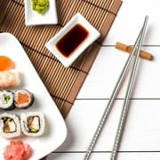 DEco Stainless Steel Reusable Travel Chopsticks Dishwasher Safe Eco-Friendly (4 Pairs)