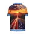 thumbnail image 6 of Levmjia Womens Top Summer Casual T Shirt Printed Short Sleeve Round Neck Polyester Blouse Independent Day Fashion Loose Fit Comfortable Daily Wear, 6 of 7