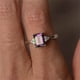 thumbnail image 4 of Mujeres Anillo Arco Iris de Plata 925 Anillos de Boda de Compromiso 3 Colores, 4 of 5