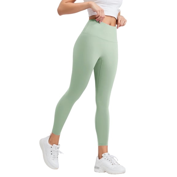 Women Slim Fit Yoga Leggings – No Pocket Minimalist Design Stretch Tight Workout Pants, Black Leggings Women Athletic Training Bottoms For Daily Movement