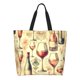 thumbnail image 1 of Disketp Wine Bolsa Tote Estampada para Mujer, Bolso de Hombro y de Mano para Compras y Viajes, 1 of 8