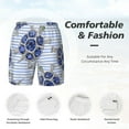 thumbnail image 5 of Lsque Mens Swim Trunks Turtle with Blue Stones Pattern - Bathing Suit Compression Liner - Beach Swim Shorts Swimwear - (S-3XL) - Stretch Quick Dry -Medium, 5 of 9
