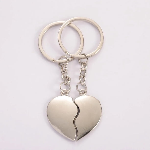 Llavero con forma de corazón para parejas, llaveros de amor para amantes, para hacer joyas, recuerdos de cumpleaños DIY, regalo para el Día de San Valentín, 1 par