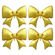 4 Pcs 38 Inch Giant Gold Bow Balloons for 2025 Graduation Party Decor/Gold Birthday,Golden Bachelorette Nights,Corporate Celebrations,Hollywood-themed Events, Princess Party Celebration Supplies