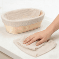 thumbnail image 6 of 10 Inch Oval Banneton Bread Basket 2 Pack Handwoven Natural Rattan for Sourdough Proofing, 6 of 6