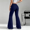 thumbnail image 4 of Dwellite Flare Sweatpants for Womens Wide Leg Lounge Pants with Pockets Baggy Fall Travel Sweat Pants Navy XL, 4 of 9