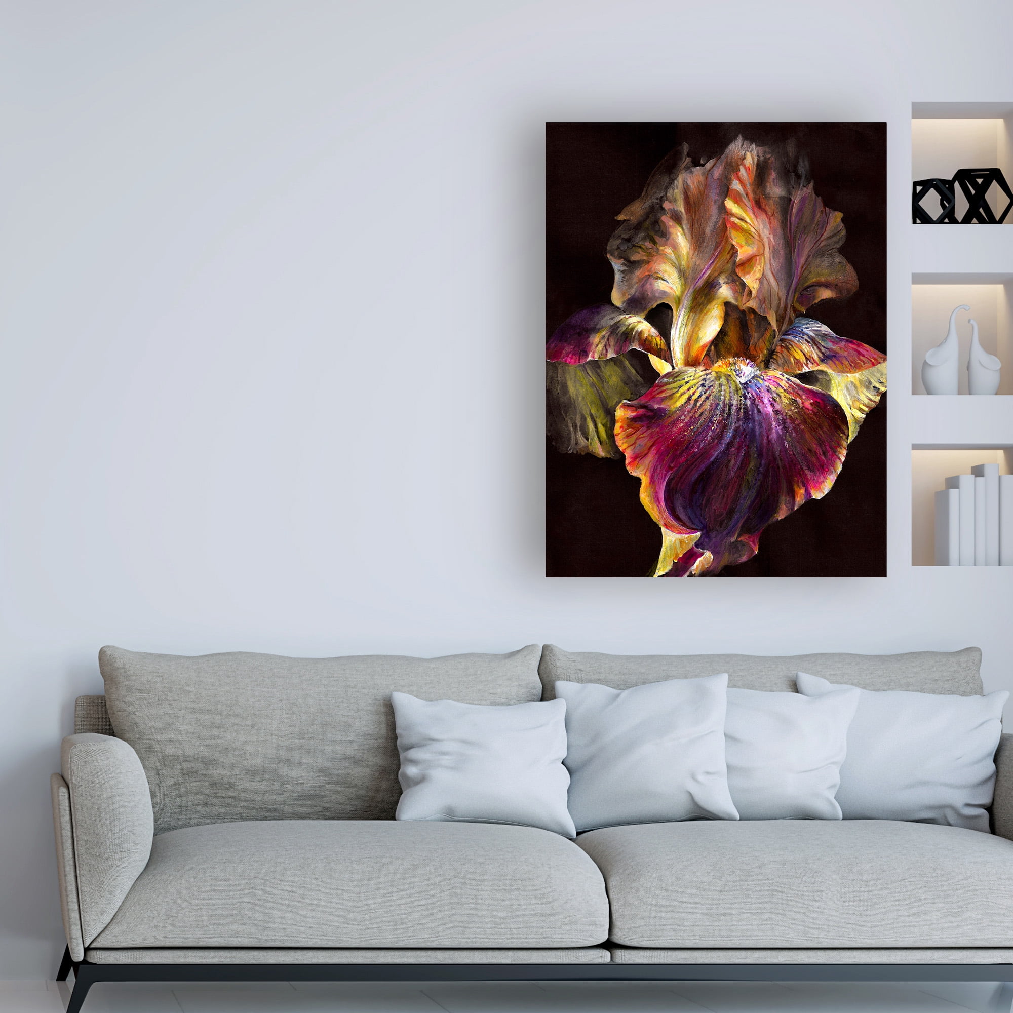 Trademark Fine Art 'Iris On Black' Canvas Art by PhotoINC Studio