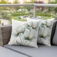 thumbnail image 4 of Spring Flower Pillow Covers 2 Pack Rustic Watercolor White Floral Plant Pillowcase Waterproof Outdoor Throw Pillow Cover for Patio Garden Square Cushion 20”x20”, 4 of 9