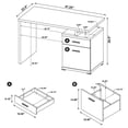 thumbnail image 4 of Irving 47-inch 2-drawer Office Computer Desk White, 4 of 12
