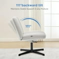 thumbnail image 4 of Nouhaus Criss Cross Line Chair, Cross Legged Vanity Chair No Wheels, Height Adjustable Wide Seat Computer Task Chair Home Office Chairs, 4 of 11