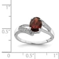 thumbnail image 2 of Primal Silver Sterling Silver Rhodium-plated Garnet and Diamond Ring, 2 of 4