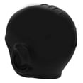 thumbnail image 3 of Gorro de natación de silicona impermeable con protección para los oídos, 3D, gran elasticidad, para cabello largo, para adultos, color negro, 3 of 14