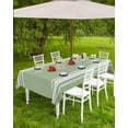 thumbnail image 4 of Outdoor Tablecloth with Umbrella Hole and Zipper 60 x 84 Inch Sage Green White Stripes Table Cover for Rectangular Tables Waterproof Tabletop Collection for Patio Garden Picnic Camping, 4 of 6