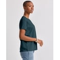 thumbnail image 6 of Hanes Essentials Women’s Cotton T-Shirt, Oversized Fit Metallic Teal M, 6 of 6