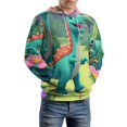 thumbnail image 5 of Dino Family Adventure 3D Print Hoodie Men Women Autumn Thin Pullover Sweatshirt Vintage Streetwear Tops, 5 of 6