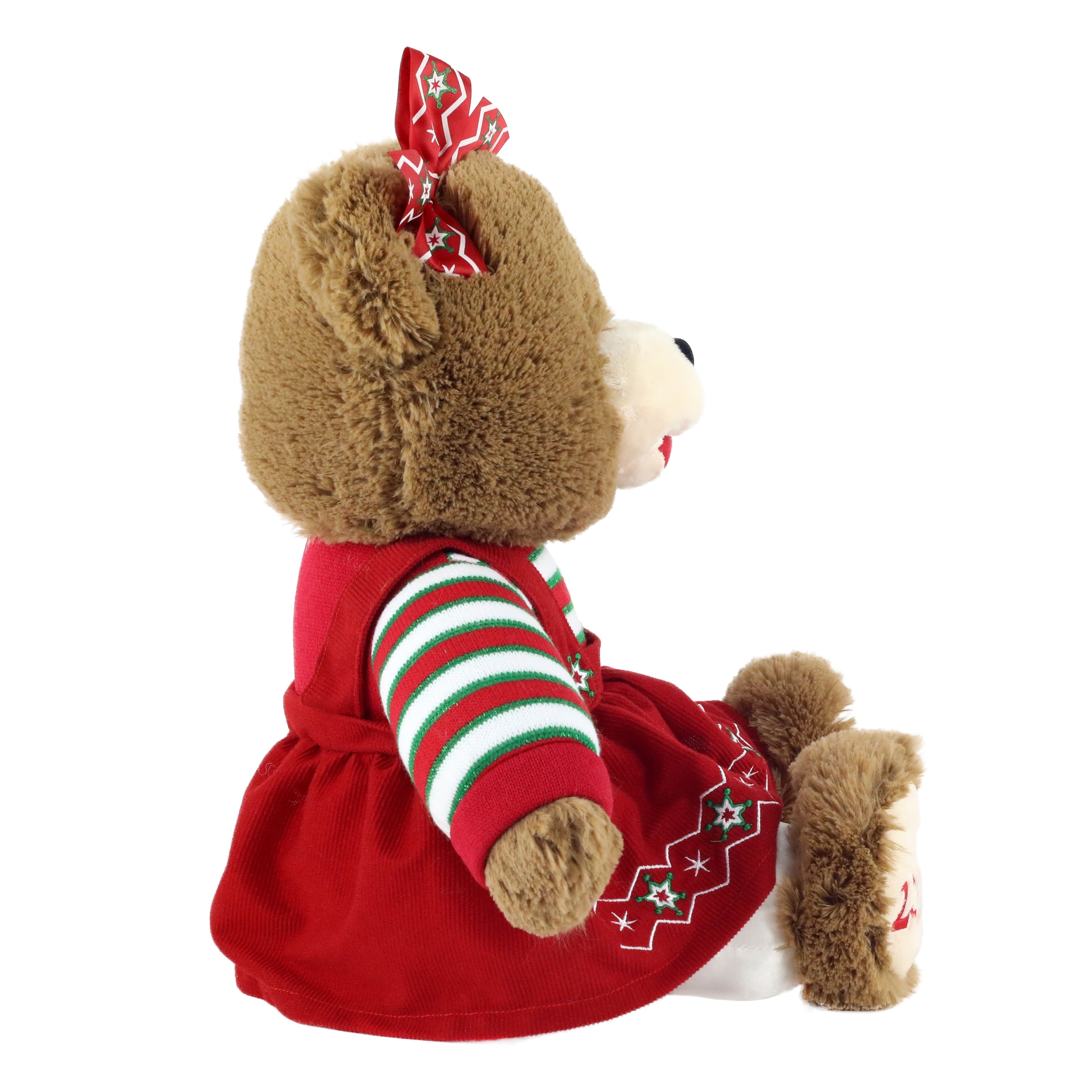 Snowflake Christmas 2021 Holiday Teddy Bear Plush 9 Inch Keepsake Brown Girl Red Dress 