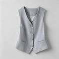 thumbnail image 2 of LPKRT Women Purple Crop Vest Cardigan - Slim Fit Sleeveless Jacket, Casual Layering Top(GY1-2XL), 2 of 3