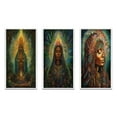 thumbnail image 2 of Designart "Radiant Aura of Holy Mary Symbolic Glow V" Christianism Framed Wall Art Set Of 3 - Green Traditional Frame Gallery Set For Office Decor, 2 of 6