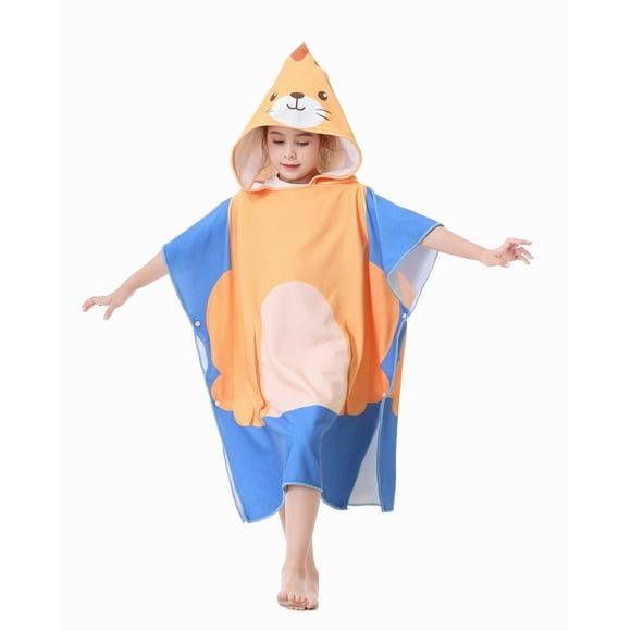 Toalla de playa con capucha Athaelay para niños, 75 x 150 cm, microfibra suave