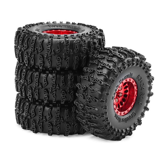 Remote Control Car Beadlock Terrain Tires for 1/24 Scale Remote Control Crawlers Car Easy Install Crawlers Accessories