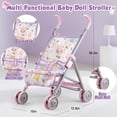 thumbnail image 4 of Juego de Cochecito para Muñeca Bebé YIYBM con Muñeca de 12.5" y 17 Accesorios, 4 of 6