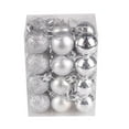 thumbnail image 3 of 24 Christmas Tree Decoration Balls in 30mm Shatterproof Silver Square Box (2Pcs), 3 of 3