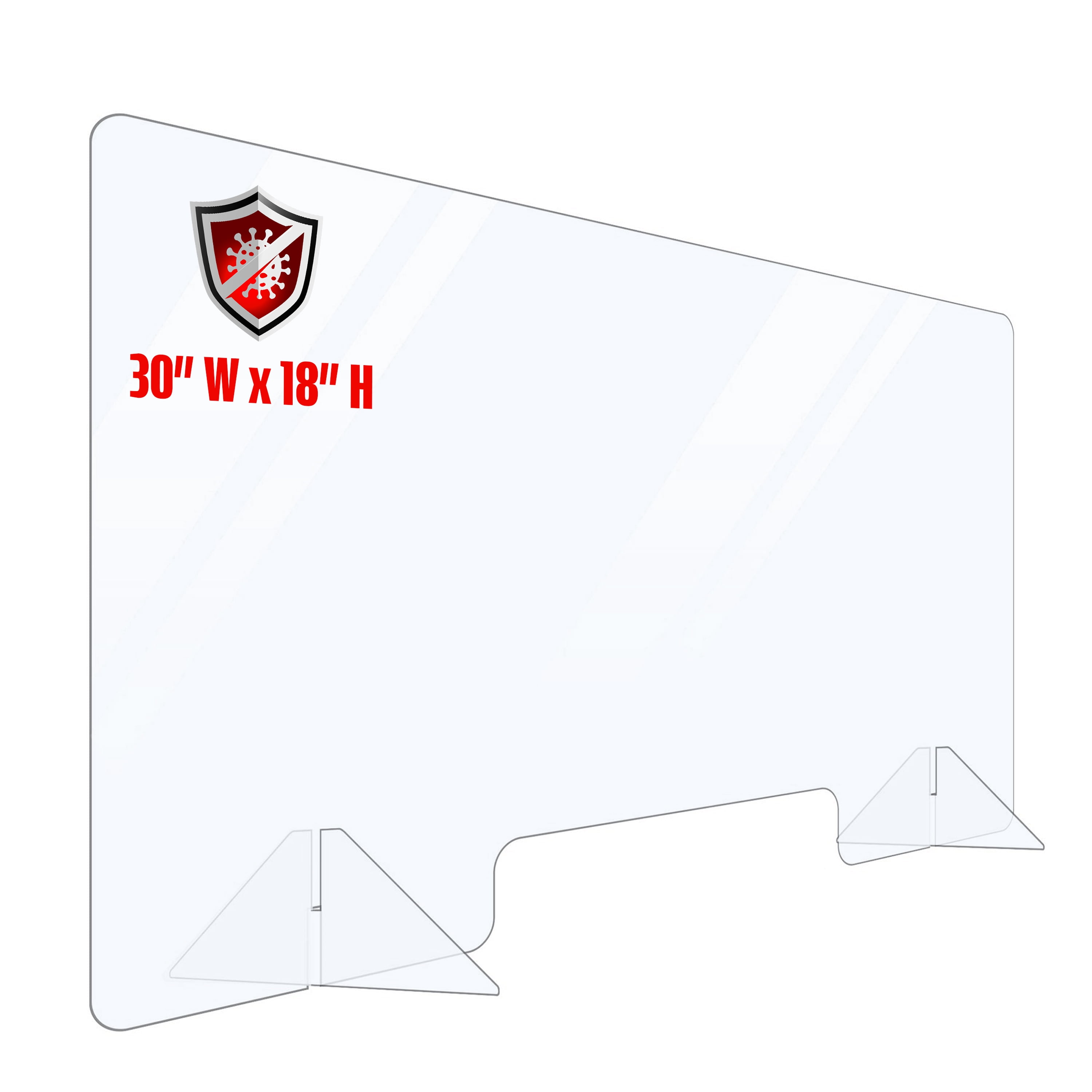 Portable Plexiglass Sneeze Guard Counter Shield 30x18. Multiple Sizes