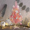 thumbnail image 3 of Miniature Pink Christmas Tree, Portable Holiday Centerpiece for Home, Office, School Decorations, 24 Inches Tall, Pre-lit with Durable Flame, 3 of 5