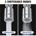 thumbnail image 3 of Aireador de grifo giratorio, modos de flujo de agua para grifos de fregadero de cocina, construcción de latón macizo, ajuste universal, interruptor giratorio de 360°, suministro de agua ajustable,, 3 of 5