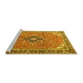 thumbnail image 2 of Ahgly Company Machine Washable Indoor Rectangle Medallion Yellow Traditional Area Rugs, 6' x 9', 2 of 4