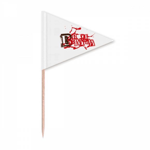 Bermuda Mysterious Bloodstains Terror Toothpick Triangle Cupcake Toppers Flag