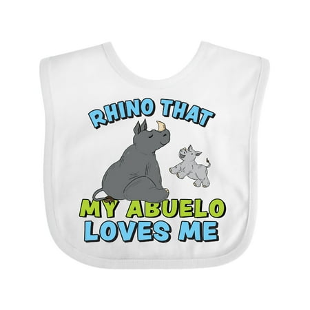 

Inktastic Rhino That My Abuelo Loves Me with Cute Rhinos Gift Baby Boy or Baby Girl Bib