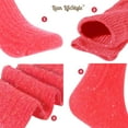 thumbnail image 5 of Lian LifeStyle Women's 5 Pairs Knee High Wool Socks Size 7-9 (Coral), 5 of 7