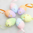 thumbnail image 3 of Fiaya Women Easter Egg Hanging Ornament Set, 6 Pieces Colorful Foam Egg Pendant, Mini DIY Crafts for Easter Home Party Supplies Decoration (2.36×1.18inch-A), 3 of 8