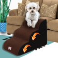 thumbnail image 4 of High Density Foam Pet Stairs Removable Zipper Cover Portable Travel, Machine Dark Brown, 4 of 8