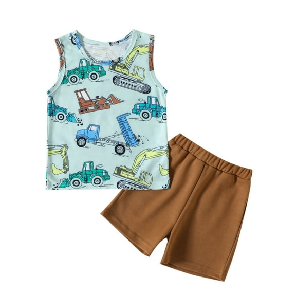 Ketyyh-chn99 Boys Gym Clothes Boys Lightweight Tank and Shorts 2Pcs Baby Boy Summer Clothes Toddler Beach Outfits Sleeveless Tank Tops Shorts Set for 12-18 Months,Blue