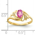 thumbnail image 2 of Primal Gold 14 Karat Yellow Gold 6x4mm Oval Pink Sapphire and Diamond Ring, 2 of 4