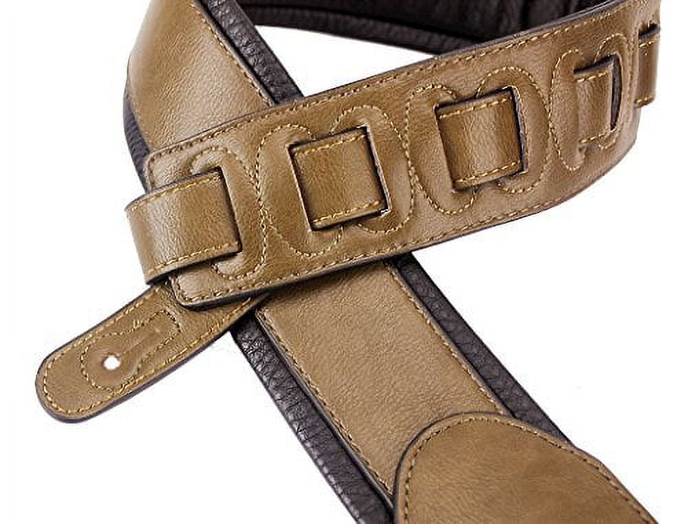 Walker & Williams G-49 Java Brown Guitar Strap with Padded Glove Leather Back