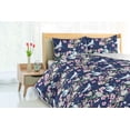 thumbnail image 3 of Ambesonne Tropical Down Alternative Quilt Comforter, Watercolor Cranes Flowers, Twin, Dark Coral and Petrol Blue, 3 of 5