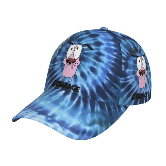 Unisex Cowardly Dog Courage Blue Tyedye Adjustable Sports Dad Hat Trucker Baseball Cap For Running Outdoor Travel