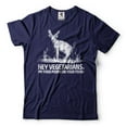 thumbnail image 4 of Hey Vegetarians Funny Shirt My Food Poops On Your Food Shirt Funny Deer Shirt Anti Vegan Tees (4X-Large Grey), 4 of 6