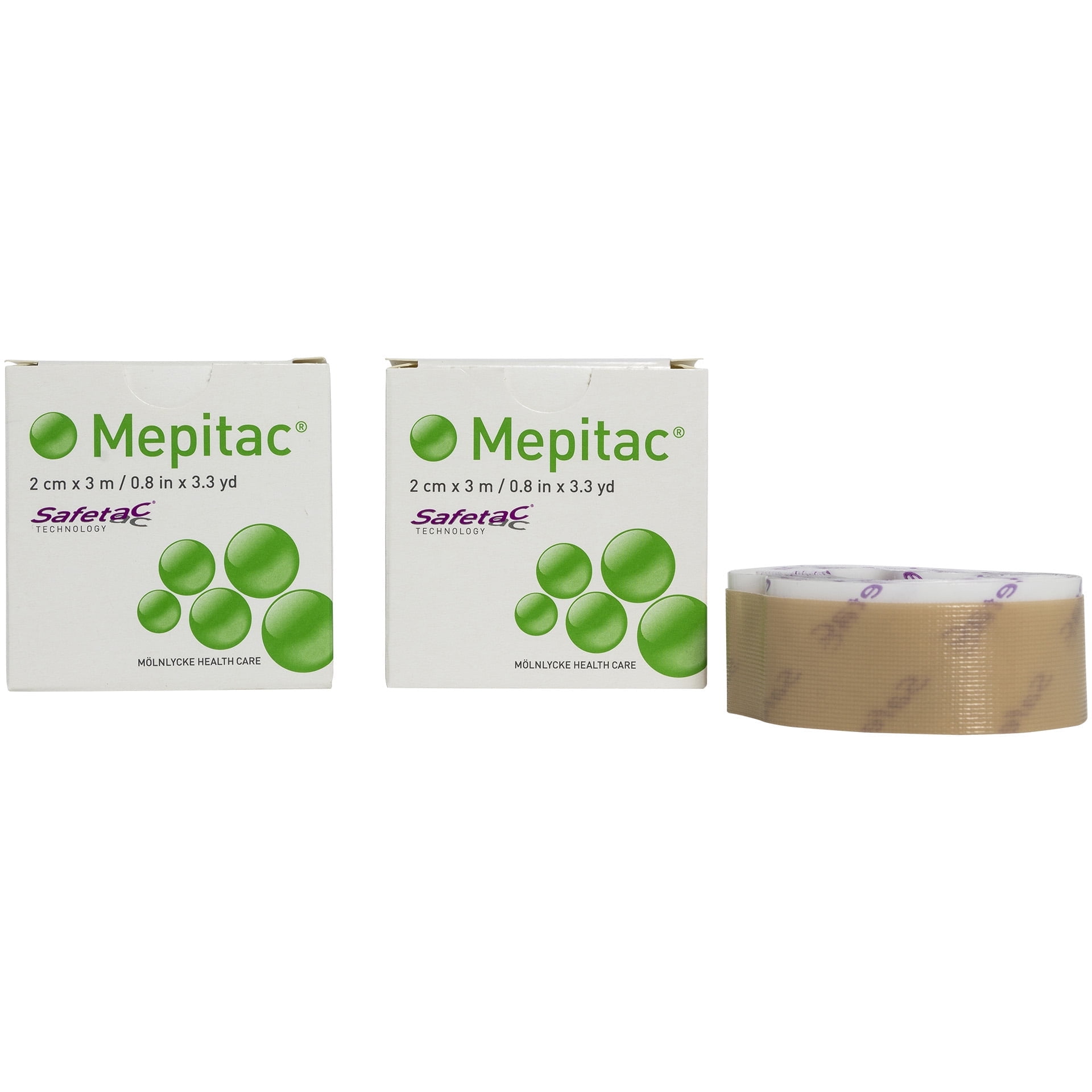 Molynlycke 298300 Mepitac Soft Silicone Tape 3/4" x 118" - Pack of 2 Rolls